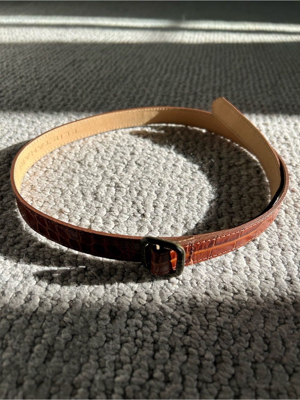 Vintage Real Leather Embossed Brown Belt Western Medium